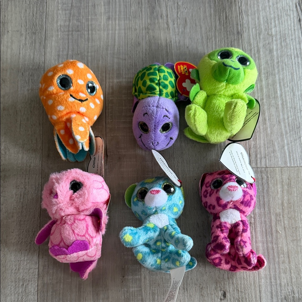 Set of six teenie beanie babies mcdonalds happy meal 2013